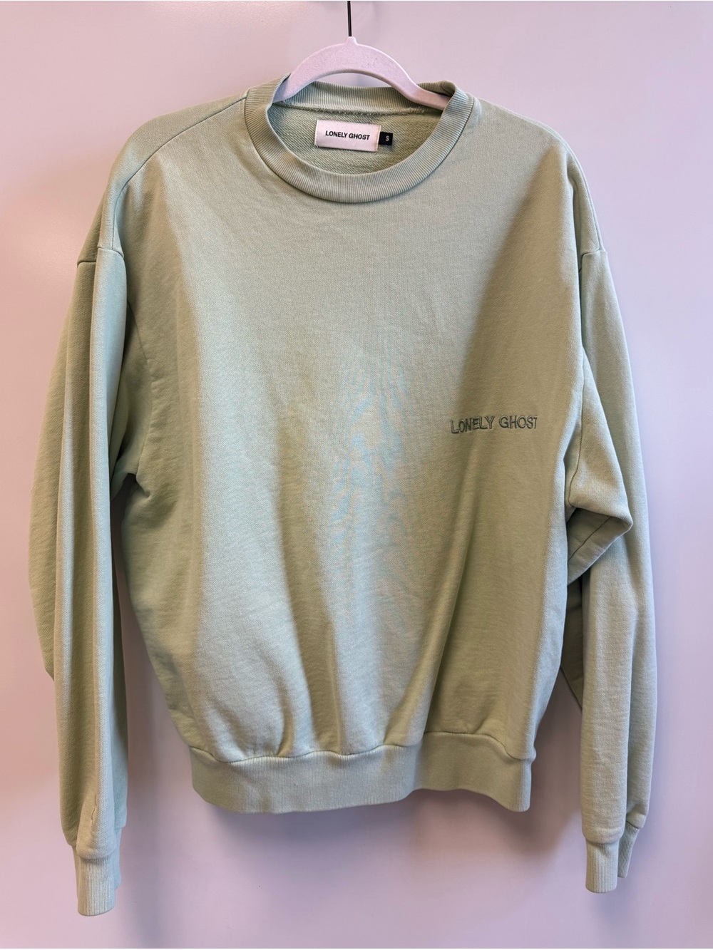 LONELY GHOST sage green crewneck sweatshirt